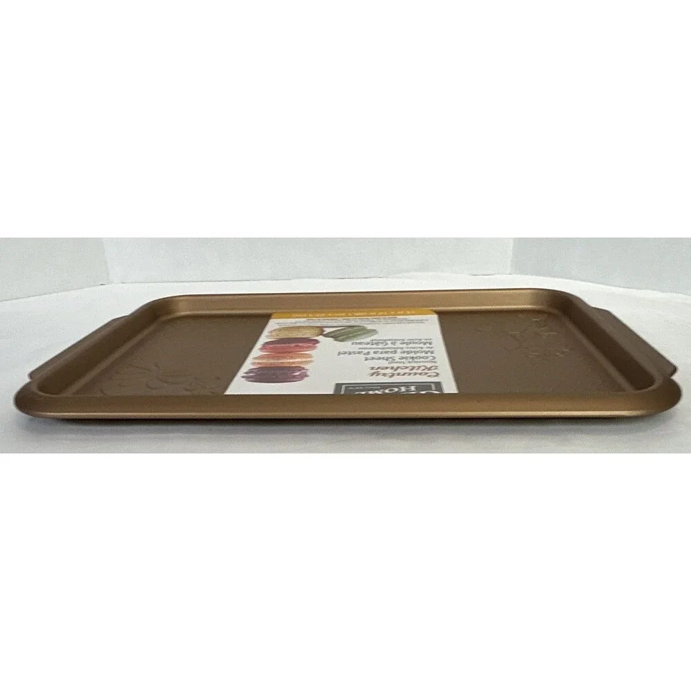 Gibson Home Country Kitchen Embossed Nonstick Steel Cookie Sheet 15x10 Copper